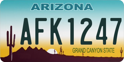 AZ license plate AFK1247