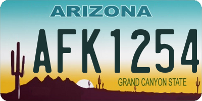 AZ license plate AFK1254
