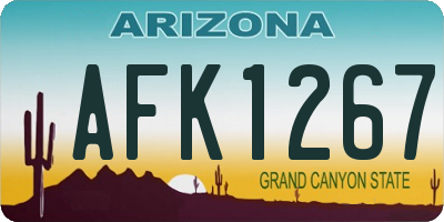 AZ license plate AFK1267