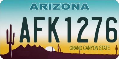AZ license plate AFK1276