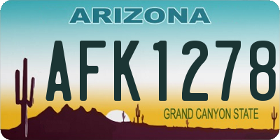 AZ license plate AFK1278