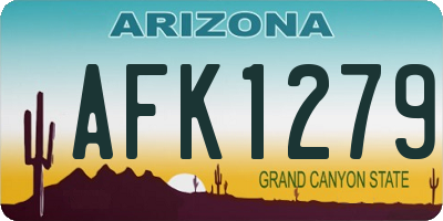AZ license plate AFK1279