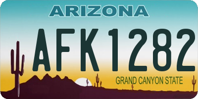 AZ license plate AFK1282