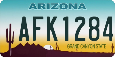 AZ license plate AFK1284