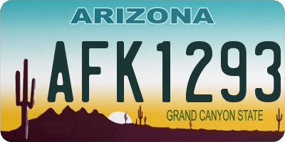 AZ license plate AFK1293