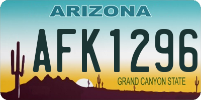 AZ license plate AFK1296