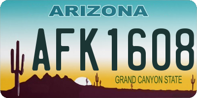 AZ license plate AFK1608