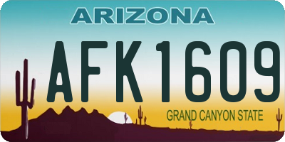 AZ license plate AFK1609