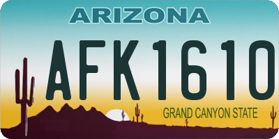 AZ license plate AFK1610