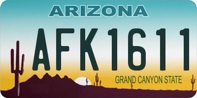 AZ license plate AFK1611