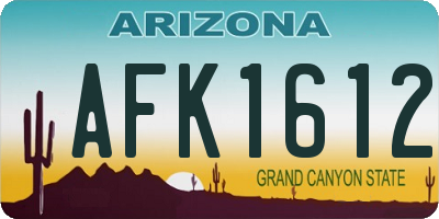 AZ license plate AFK1612