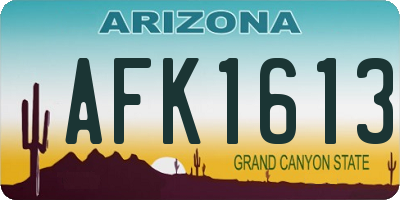 AZ license plate AFK1613