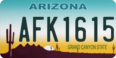 AZ license plate AFK1615