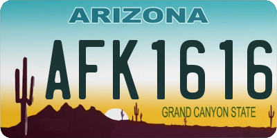 AZ license plate AFK1616