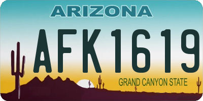 AZ license plate AFK1619