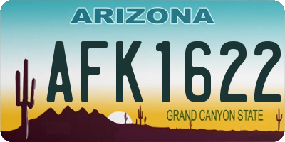 AZ license plate AFK1622