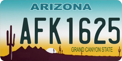 AZ license plate AFK1625