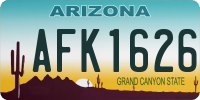 AZ license plate AFK1626