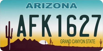AZ license plate AFK1627