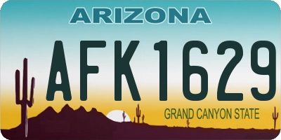 AZ license plate AFK1629