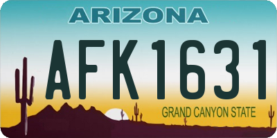 AZ license plate AFK1631