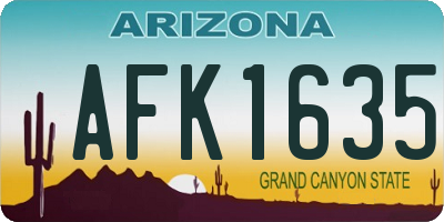 AZ license plate AFK1635