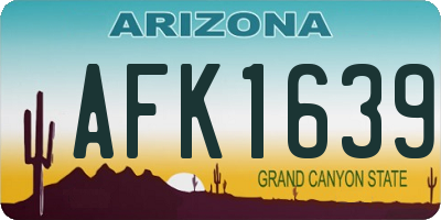 AZ license plate AFK1639
