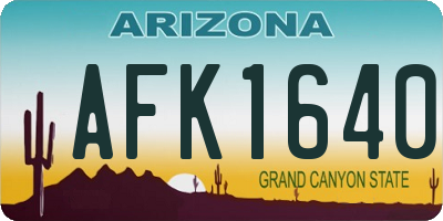 AZ license plate AFK1640
