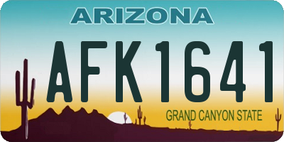 AZ license plate AFK1641