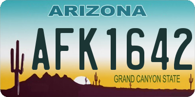 AZ license plate AFK1642