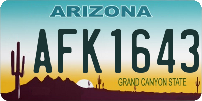 AZ license plate AFK1643