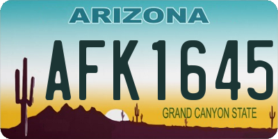 AZ license plate AFK1645