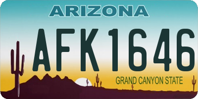 AZ license plate AFK1646