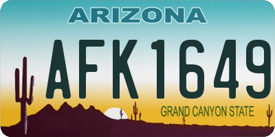 AZ license plate AFK1649