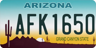 AZ license plate AFK1650