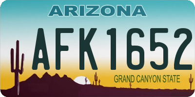 AZ license plate AFK1652