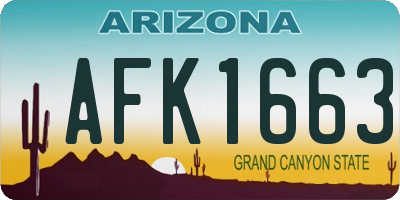AZ license plate AFK1663