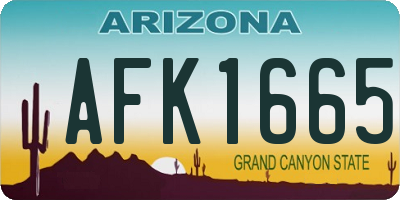 AZ license plate AFK1665