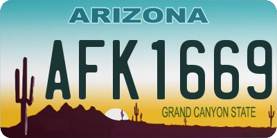 AZ license plate AFK1669