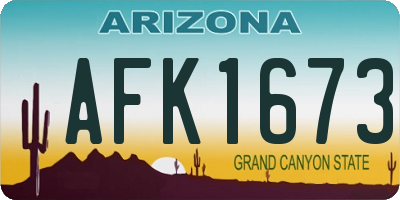 AZ license plate AFK1673