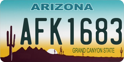 AZ license plate AFK1683