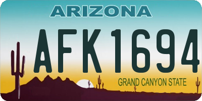 AZ license plate AFK1694