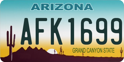 AZ license plate AFK1699
