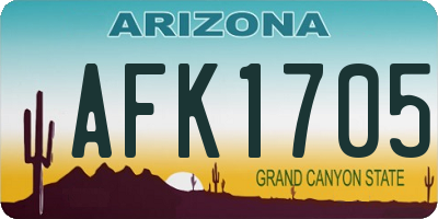 AZ license plate AFK1705