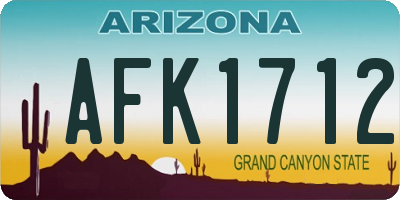 AZ license plate AFK1712