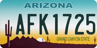 AZ license plate AFK1725