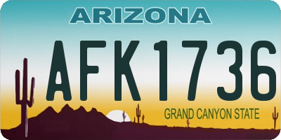 AZ license plate AFK1736