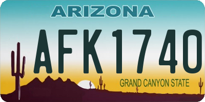 AZ license plate AFK1740