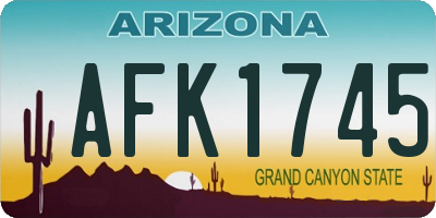AZ license plate AFK1745