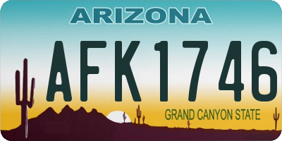AZ license plate AFK1746